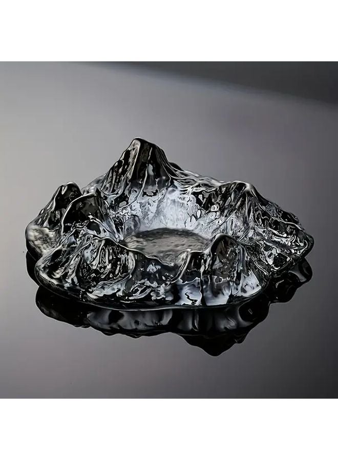 صحن رماد على شكل جبل جليدي، ديكور طاولة عصري بسيط، زجاج متين لغرفة المعيشة أو المكتب أو البار - Image 4